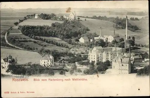 Ak Roßwein in Sachsen, Blick vom Hartenberg nach Wettinhöhe