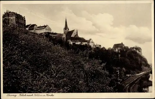 Ak Leisnig in Sachsen,  Schloss u. Kirche