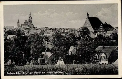 Ak Freiberg in Sachsen, Blick vom Westen auf St. Petri und Dom