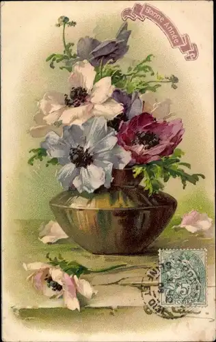Künstler Ak Klein, Catharina, Anemonen, Blumen in einer Vase