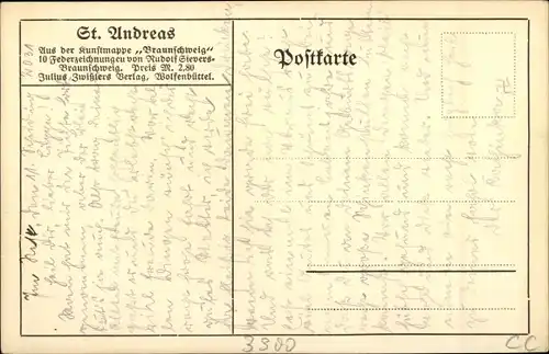 Künstler Ak Stevers, Rudolf, Braunschweig in Niedersachsen, St. Andreas