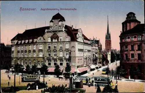 Ak Hannover in Niedersachsen, Aegidienplatz, Marienstraße, Tram
