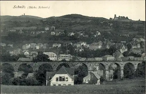 Ak Sebnitz Sächsische Schweiz, Panorama, Viadukt