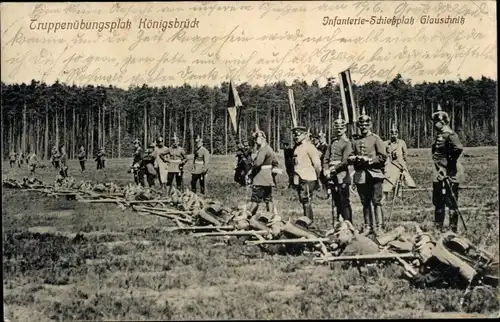 Ak Königsbrück in der Oberlausitz, Truppenübungsplatz, Infanterie Schießplatz Glauschnitz