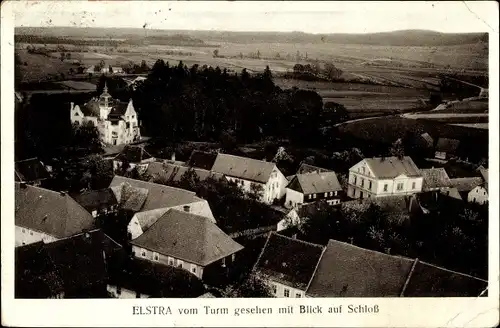 Ak Elstra in der Oberlausitz Sachsen, Blick vom Turm, Schloss