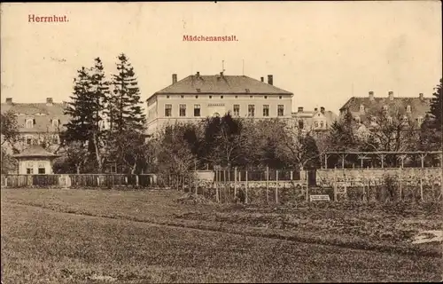 Ak Herrnhut in der Oberlausitz Sachsen, Mädchenanstalt