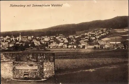 Ak Walddorf Kottmar in der Oberlausitz, Panorama, Kottmarberg, Kriegerdenkmal