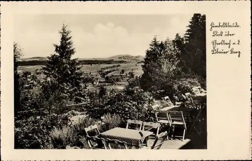Ak Ebersbach in der Oberlausitz, Humboldtbaude auf dem Schlechteberg, Blick zum Löbauer Berg