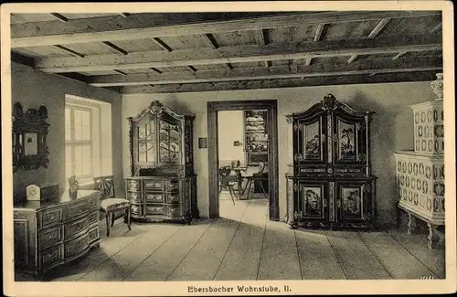 Ak Bautzen in der Lausitz, Stadtmuseum, Ebersbacher Wohnstube, II., Ofen, Buffet