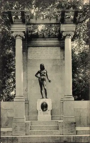 Ak Darmstadt in Hessen, Goethe-Denkmal