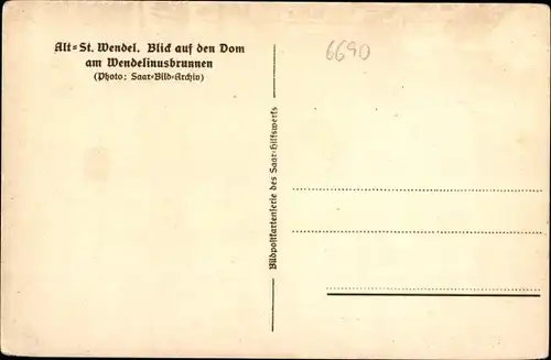 Ak St. Wendel in Saarland, Blick auf den Dom, Wendelinusbrunnen