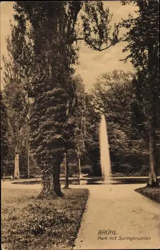 Ak Brühl in Westfalen, Park mit Springbrunnen