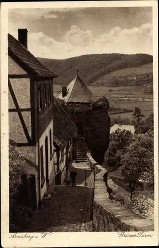 Ak Arnsberg im Sauerland Westfalen, grüner Turm