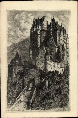 Künstler Ak Wierschem an der Mosel, Burg Eltz