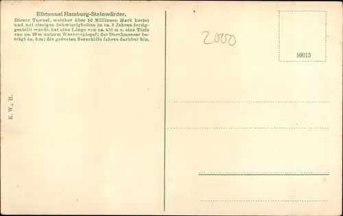 Ak Hamburg Mitte St. Pauli, Elbtunnel, Hamburg-Steinwärder