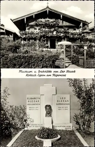 Ak Rottach Egern am Tegernsee, Museum und Grabstätte von Leo Slezak