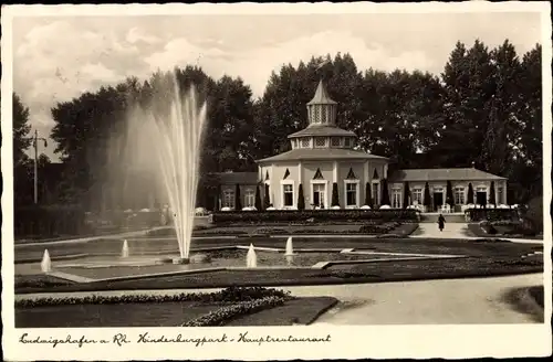 Ak Ludwigshafen am Rhein, Hindenburgpark, Hauptrestaurant