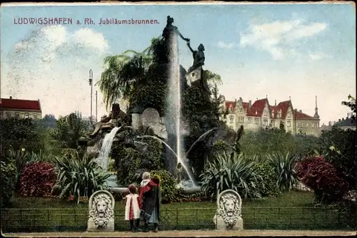 Ak Ludwigshafen am Rhein, Jubiläumsbrunnen