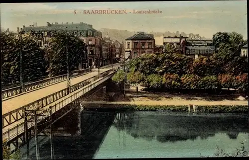 Ak Saarbrücken im Saarland, Louisenbrücke