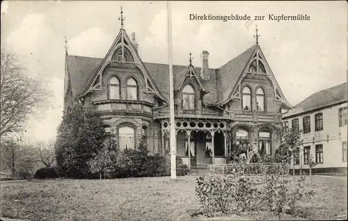 Ak Kupfermühle Harrislee in Schleswig Holstein, Direktionsgebäude zur Kupfermühle