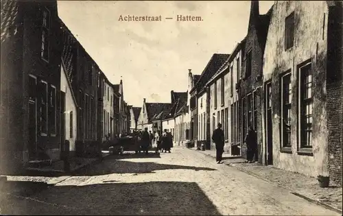 Ak Hattem Gelderland Niederlande, Achterstraat