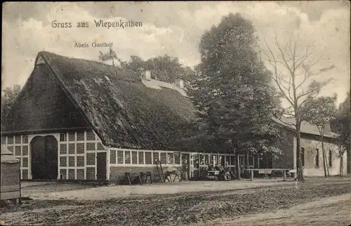 Ak Wiepenkathen Stade in Niedersachsen, Straßenpartie mit Gasthof