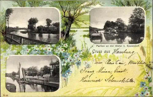 Ak Hamburg Nord Eppendorf, Alsterpartie, Ortsansichten