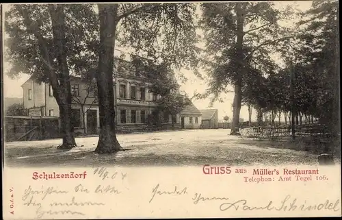 Ak Berlin Reinickendorf Heiligensee Schulzendorf, Müller's Restaurant