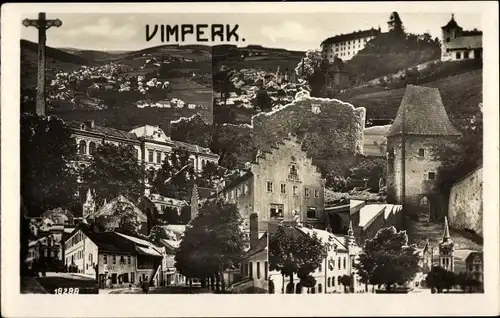 Ak Vimperk Winterberg Böhmerwald Südböhmen, Stadtansichten, Fotomontage