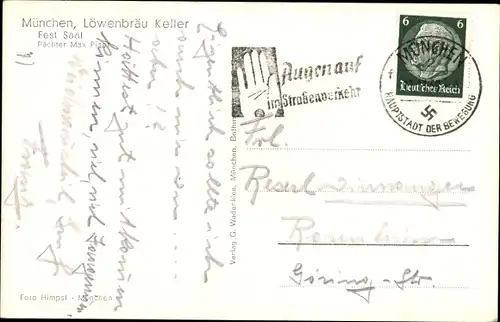 Ak München, Löwenbräu Keller, Festsaal