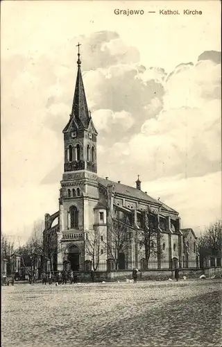 Ak Grajewo Polen, Katholische Kirche