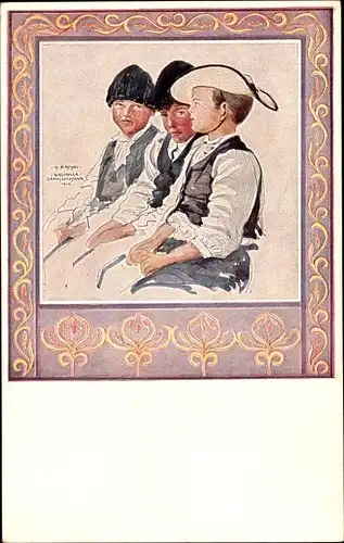 Künstler Ak Rayski, Konstanty, Typy Lubelskie, Jungen in polnischen Trachten