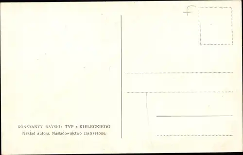 Künstler Ak Rayski, Konstanty, Typ z Kieleckiego, Mann in polnischer Tracht