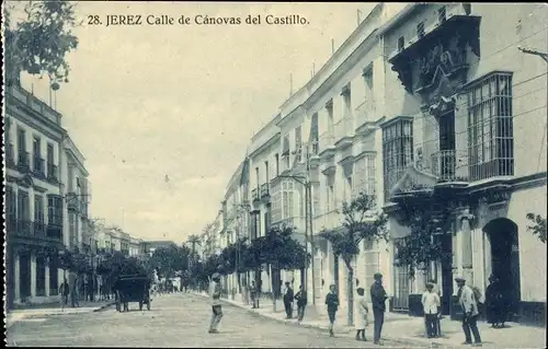 Ak Jerez de la Frontera Andalusien Spanien, Calle de Canovas del Castillo