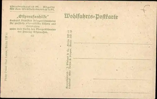 Ak Ostpreußen, Ostpreußische Flüchtlinge vor ihrer Baracke, I WK, Ostpreußenhilfe