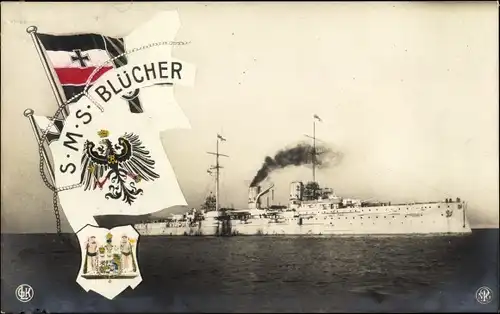 Ak Deutsches Kriegsschiff, SMS Blücher, Großer Kreuzer, Kaiserliche Marine