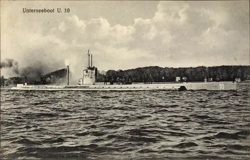 Ak Deutsches Unterseeboot, U Boot, U 10, GLK