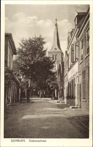 Ak Domburg Veere Zeeland Niederlande, Stationsstraat