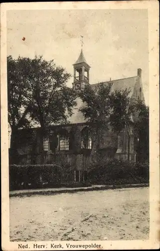 Ak Vrouwenpolder Walcheren Zeeland Niederlande, Ned. Herv. Kerk