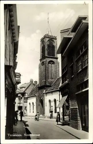 Ak Terneuzen Zeeland Niederlande, Noordstraat, Kerk