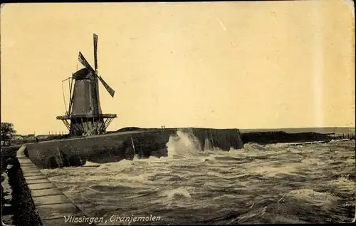 Ak Vlissingen Zeeland Niederlande, Oranjemolen