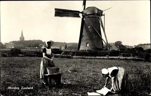 Ak Zeeland Niederlande, Wasdag, Molen