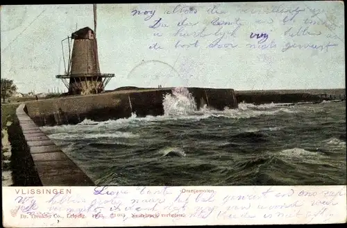 Ak Vlissingen Zeeland Niederlande, Oranjemolen