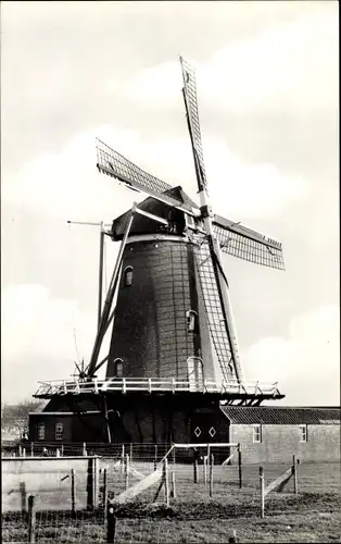 Ak Oostkapelle Walcheren Zeeland, Korenmolen