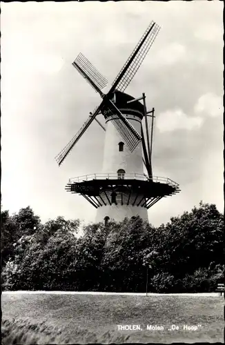 Ak Tholen Zeeland Niederlande, Molen De Hoop