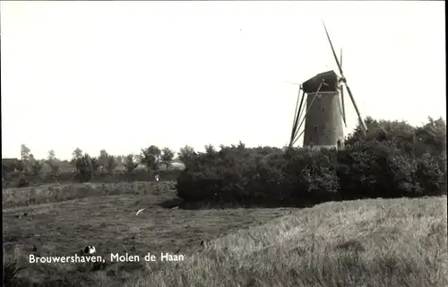 Ak Brouwershaven Zeeland, Molen de Haan