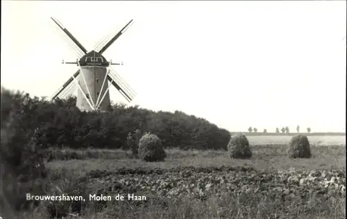 Ak Brouwershaven Zeeland, Molen de Haan