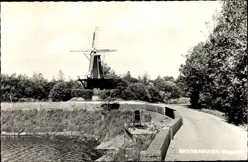 Ak Brouwershaven Zeeland, Molen