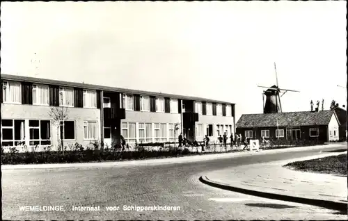 Ak Wemeldinge Zeeland Niederlande, Internaat voor Schipperskinderen, Molen