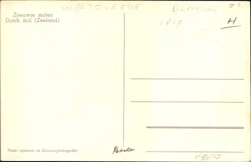 Ak Domburg Veere Zeeland Niederlande, Zweeuwse molen, Dutch mill